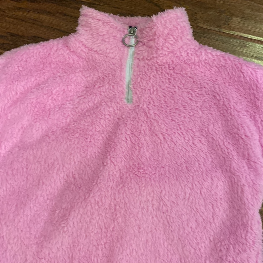 Ideology pullover sweater longsleeve furry soft mock collar jacket pink S (7/8) - Picture 3 of 11